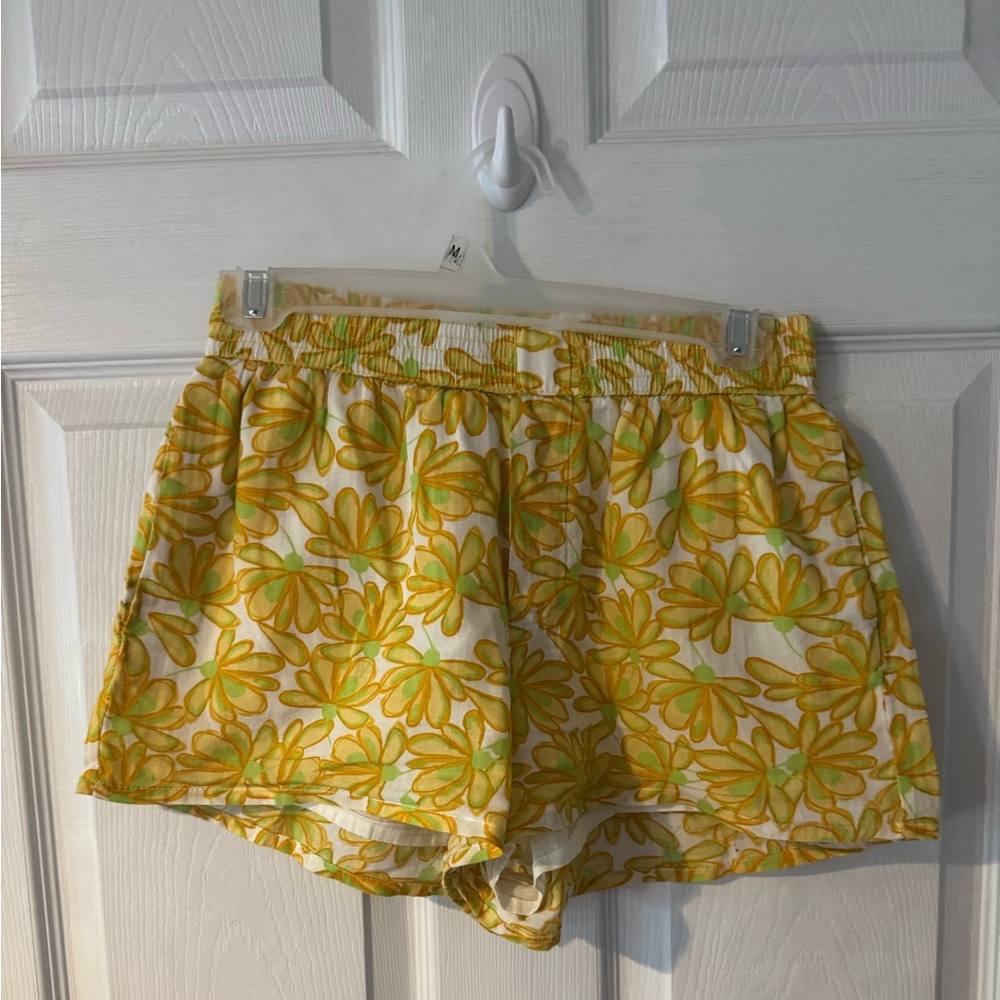 Zara Floral Yellow Women's Shorts